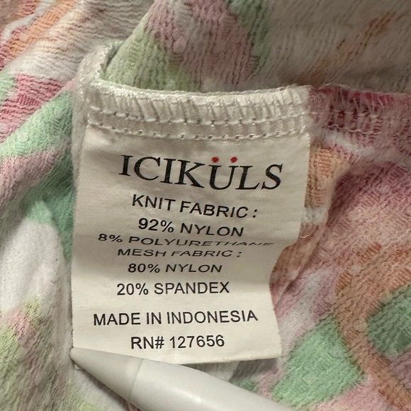 ICIKULS multicolored floral 1/4 zip athletic long mesh sleeve  XL - Picture 6 of 7